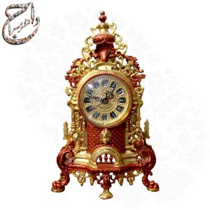 ساعت و شمعدان برنز و برنج با آبکاری طلا