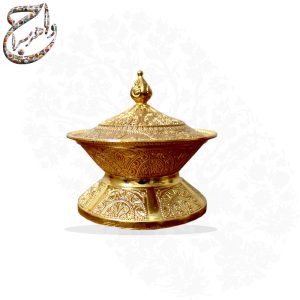 سرویس چای خوری دو نفره برنج با آبکاری طلا
