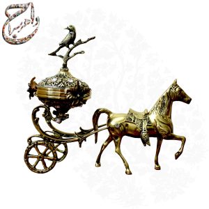 قندان و مجسمه ی اسب برنجی