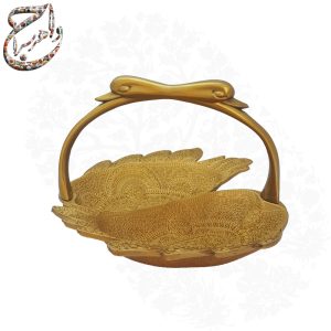 شکلات خوری برنجی دوقولو قلمزنی شده