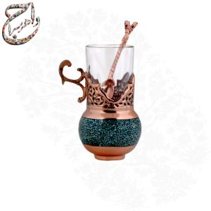سرویس چای خوری فیروزه کوبی شش نفره