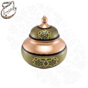 شکلات خوری تنه گرد مس و خاتم اعلا