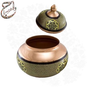 شکلات خوری تنه گرد مس و خاتم اعلا