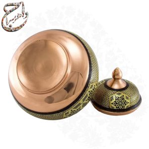 شکلات خوری تنه گرد مس و خاتم اعلا