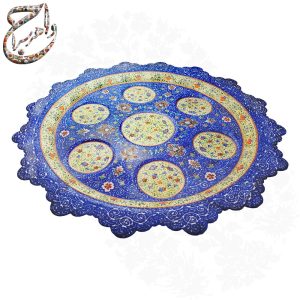 سرویس چای خوری میناکاری شش نفره بر پایه ی مس