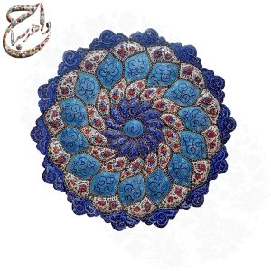 ست گلدان و بشقاب میناکاری با امضاء ام آر