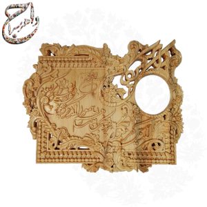 تابلوی چوبی یک تکه منبت کاری طرح و ان یکاد