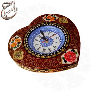 ساعت مینا کاری و خاتم کاری بر پایه چوب
