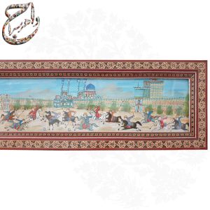نقاشی میدان نقش جهان با قاب خاتم کاری