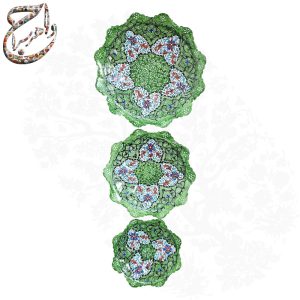 تابلو بشقاب سبز میناکاری اصفهان
