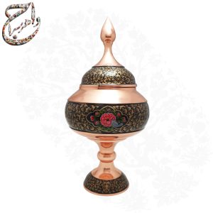 سرویس گلدان و گز خوری مسی با نقاشی دستی