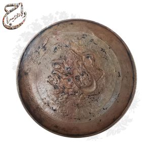 سینی مسی قلمزنی با امضاء استاد شمس