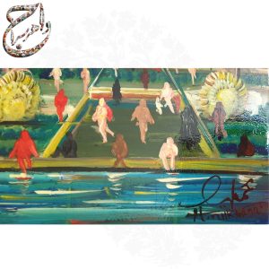 عمارت عالی قاپو ، تابلو نقاشی آبرنگ روی شیشه