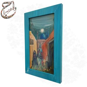 پشت کوچه مطبخ ، تابلو نقاشی آبرنگ روی شیشه