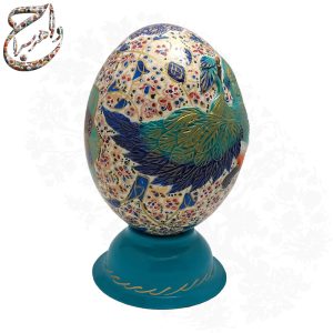 نقاشی برجسته سیمرغ روی تخم شترمرغ