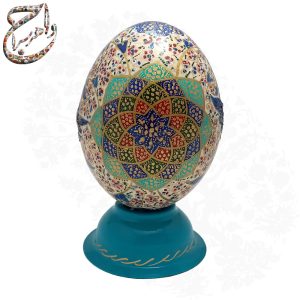 نقاشی برجسته سیمرغ روی تخم شترمرغ