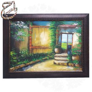 تابلو نقاشی رنگ روغن طرح دیوار کاه گلی