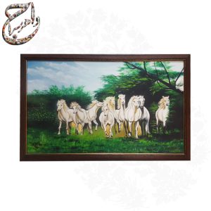تابلو نقاشی رنگ روغن طرح اسب های وحشی