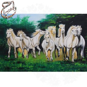 تابلو نقاشی رنگ روغن طرح اسب های وحشی