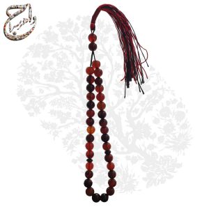 تسبیح ۳۳ دانه‌ای عقیق پرتقالی سلیمانی