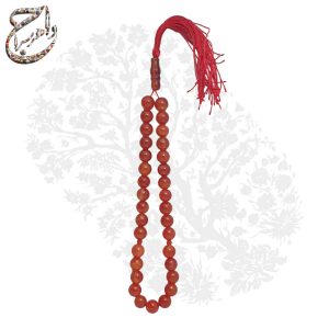 تسبیح ۳۳ دانه‌ای عقیق پرتقالی سلیمانی