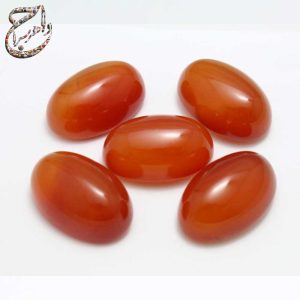 پک پنج عددی نگین عقیق رنگشده پرتقالی – تراش عبدالرزاقی