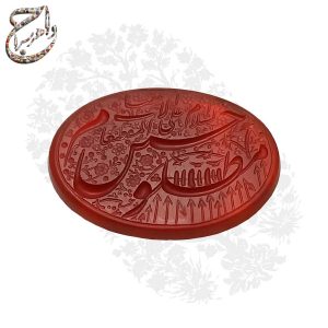 نگین عقیق سرخ خطی