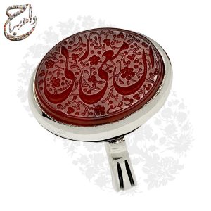 انگشتر عقیق یمنی با حکاکی انّ معیَ ربّی