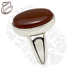 انگشتر عقیق سرخ یمنی رکاب نقره