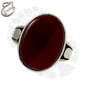 انگشتر عقیق سرخ یمنی رکاب نقره