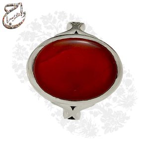 نگین عقیق سرخ یمنی با تراش دامله کابوشن
