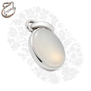 قاب نقره دست ساز گردن آویز عقیق سفید یمنی