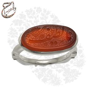 انگشتر عقیق کهنه یمنی حکاکی سر (یا لطیف)