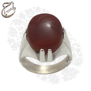 انگشتر عقیق یمنی اصیل با رکاب نقره نجفی