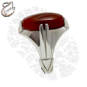 انگشتر عقیق یمنی اصیل با رکاب نقره نجفی