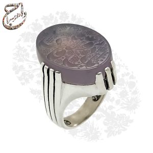 انگشتر عقیق سوسنی یمنی اصیل با حکاکی (یا مولاتی یا فاطمه اغیثینی)
