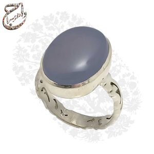 انگشتر عقیق کبود یمنی رکاب نقره دست ساز