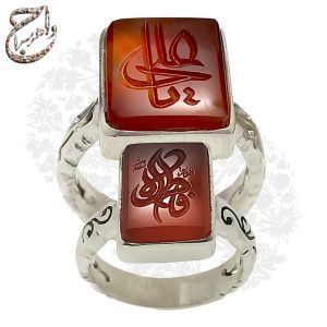 انگشترهای عقیق مزین به اذکار (یاعلی و یا زهرا علیهم السلام)